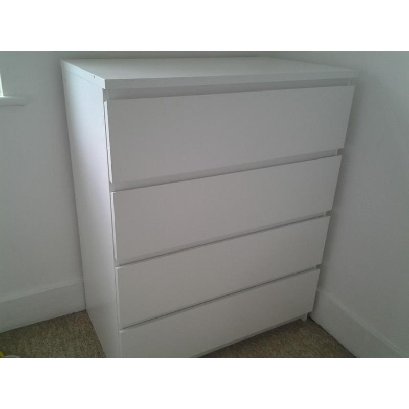 IKEA Malm 4 chest of drawers in white