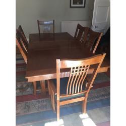 Solid Oak Extendable Dining Table and 8 Chairs