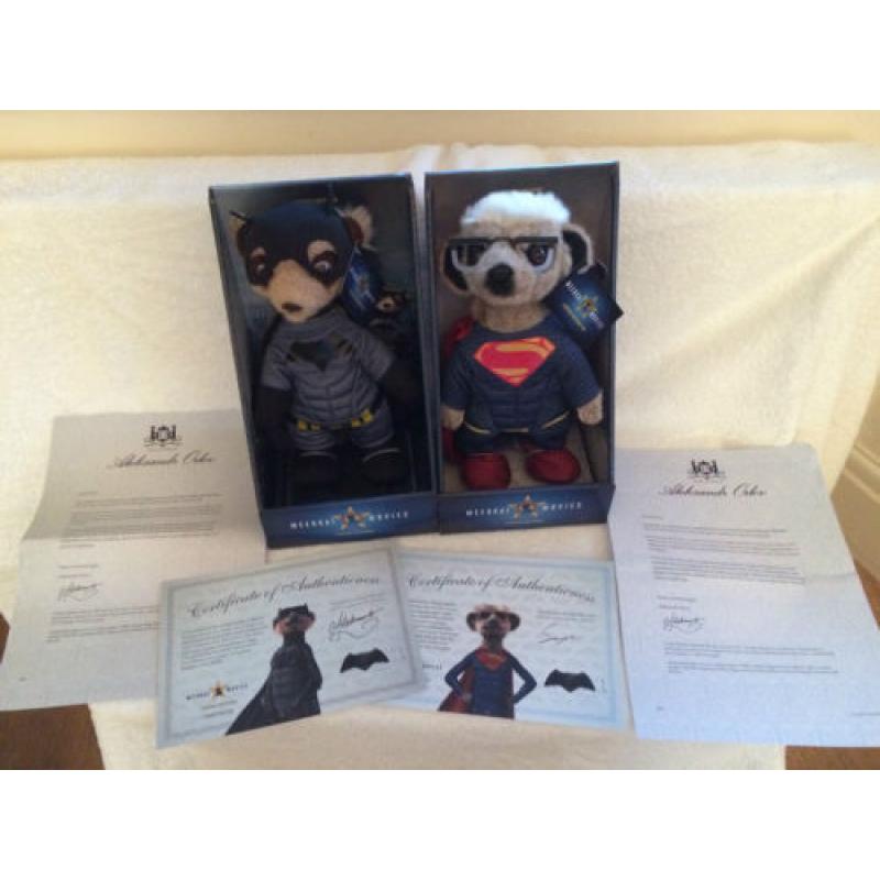 Batman and Superman Meerkats - New unopened