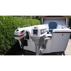18ft Swedish Ryds Fishing Boat + Roller Coaster Trailer + 2 Outboard Engines
