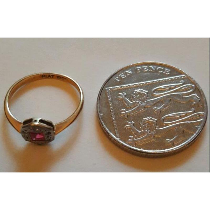 18k gold & platinum ring