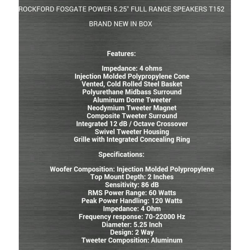 Brand new Rockford Fosgate power vision with full wiring kit for 3 amps etc