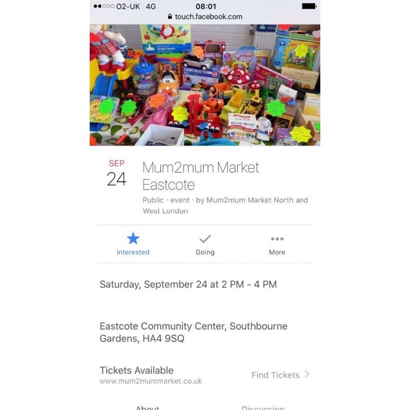 Mum2mum market Eastcote 24th September 2016