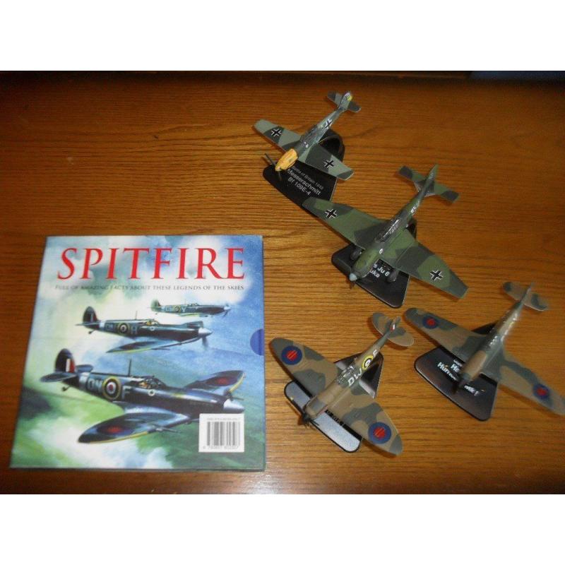SPITFIRE HARDBACK BOOK AND COLLECTABLE AIRCRAFT MODELS