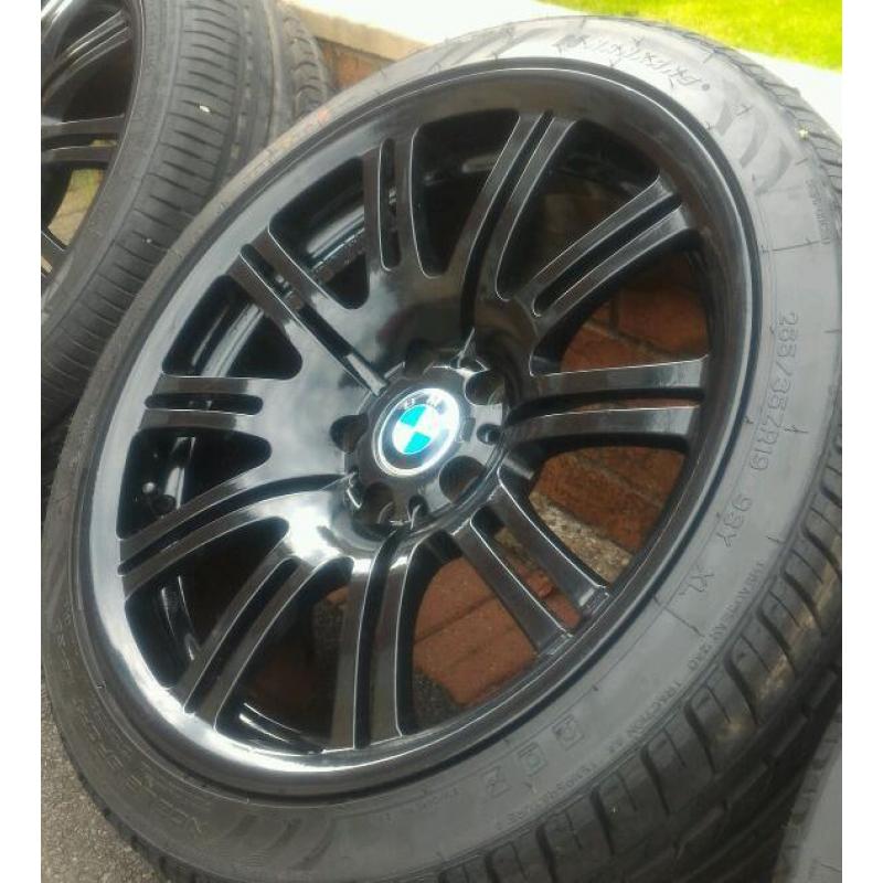 Genuine Staggered BMW E46 M3 Forged Alloys 5x120 Professional Refurb Black New Nankang Tyres Rare