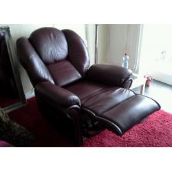 Leather rise and recline chair