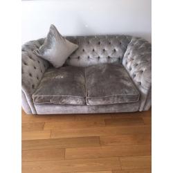 Chesterfield crushed velvet sofa