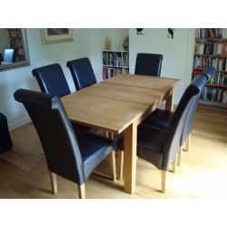 Dining room table & 6 upholstered chairs