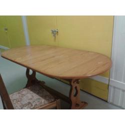 Extendable dining table,solid oak,carved,145?180cm,very stable & heavy