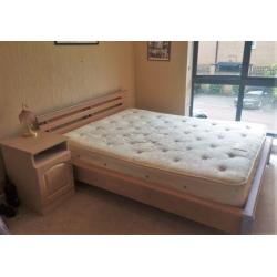 New wooden queen sized bed frame with optional matching bed side tables and/or dressing table
