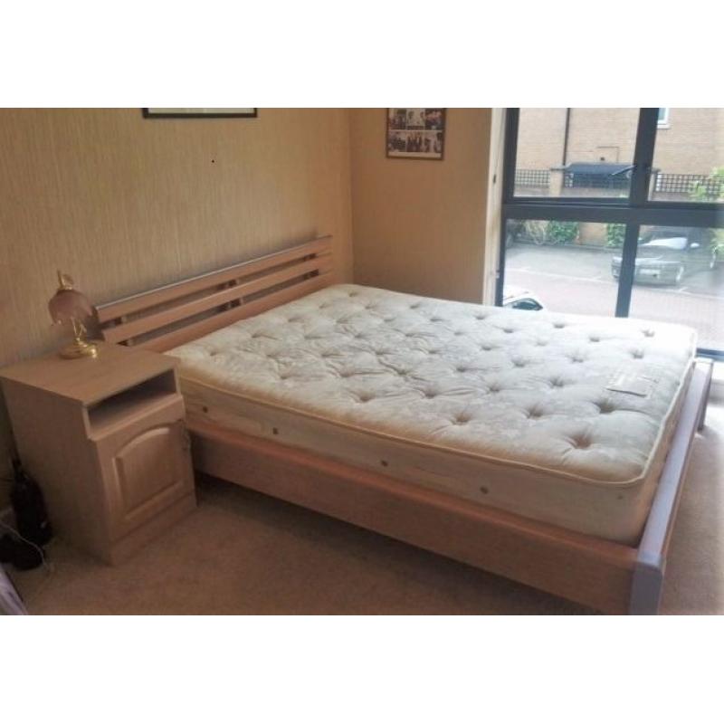 New wooden queen sized bed frame with optional matching bed side tables and/or dressing table