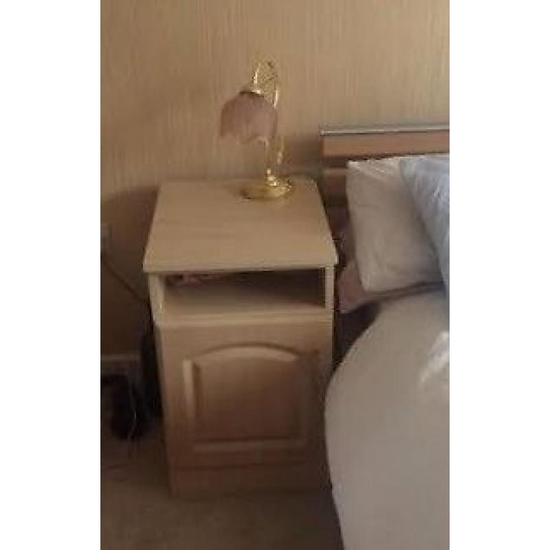 New wooden queen sized bed frame with optional matching bed side tables and/or dressing table