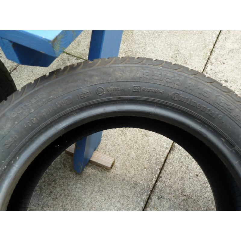 195-50-15 Tyres:- 1 pair new and 1 pair part worn.