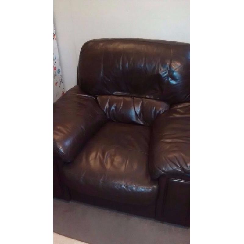 Leather settee & chair "FREE"