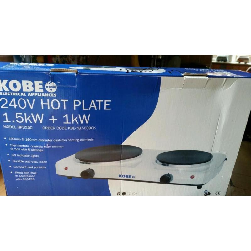 KOBE BRAND NEW STILL IN BOX double ring hot plate with adjustable heat settings