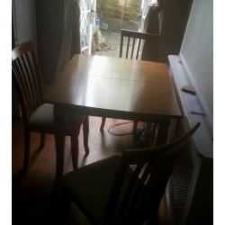 Dining table and 4 chairs