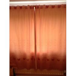 NEXT fully lined curtains W54 X L72 with matching single duvet cover & pillow case in pink