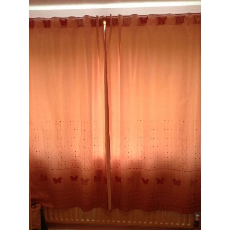 NEXT fully lined curtains W54 X L72 with matching single duvet cover & pillow case in pink