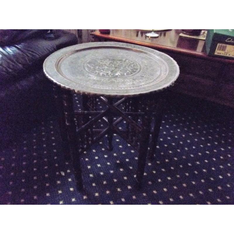 Mid Eastern Coffee Table with antique Syrian tray