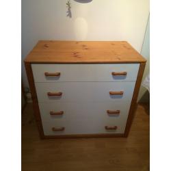Melamine and oak drawers