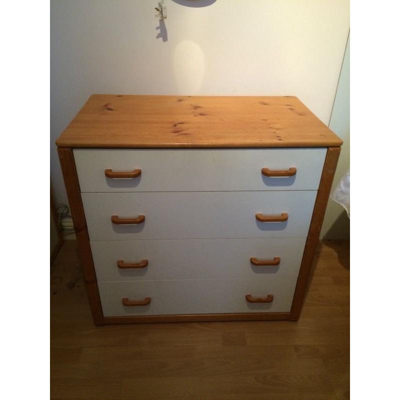 Melamine and oak drawers