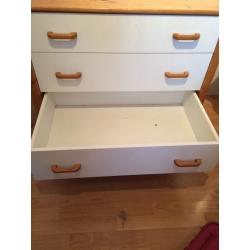 Melamine and oak drawers