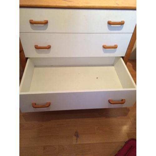 Melamine and oak drawers