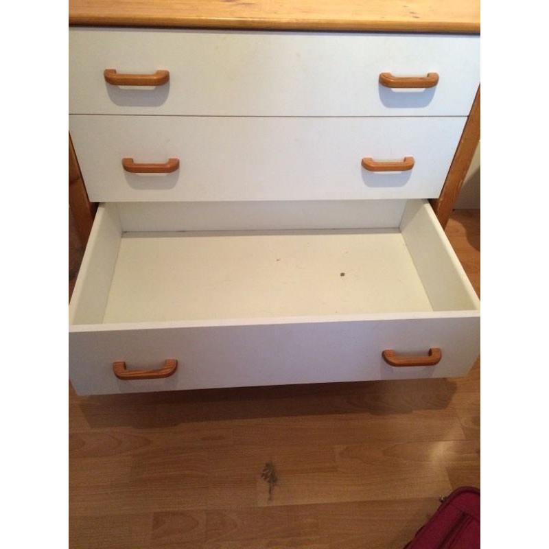 Melamine and oak drawers