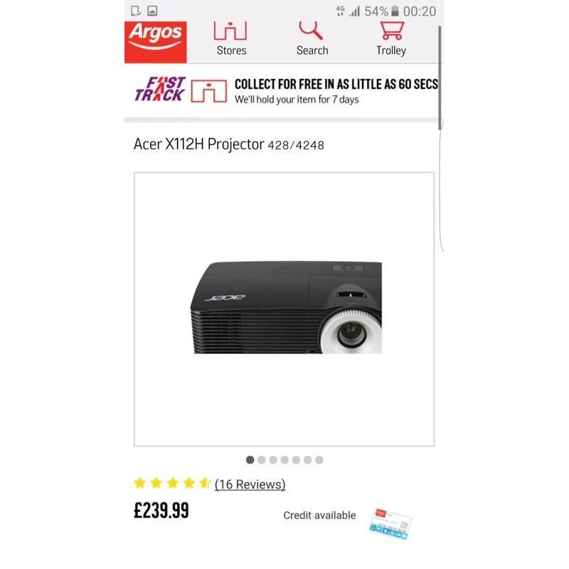 Acer x112H DLP projector brand new sealed