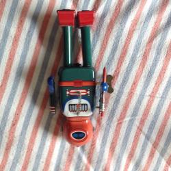 3 toy metal robots in good condition