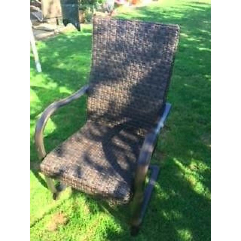 Ex Display Large Tile top Garden Table with 4 Rattan Chairs