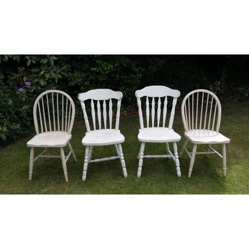 4 solid wood chairs