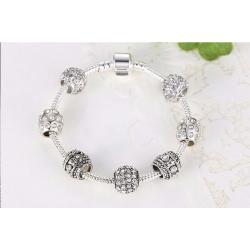 Charm bracelet silver & cubic zirconia style jewels & charms- not Pandora 20cm
