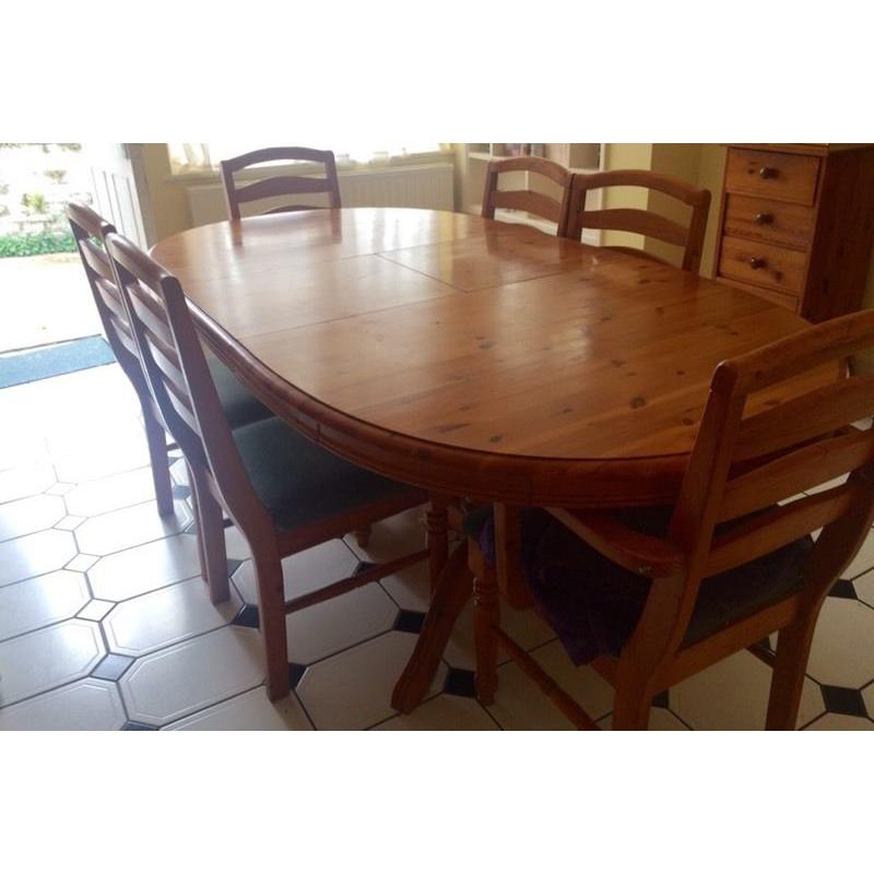 Oak table & 6 chairs