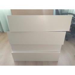 IKEA Malm 5 + 2 white chest of drawers.