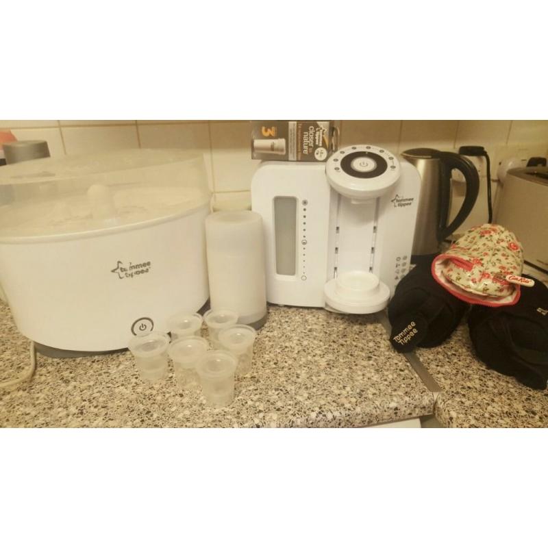 tommee tippee closer to nature electric steam steriliser, with water warmer and extras.
