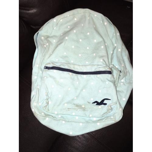 Blue spotty hollister backpack