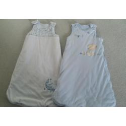 Two blue baby sleeping bags 6-12 months