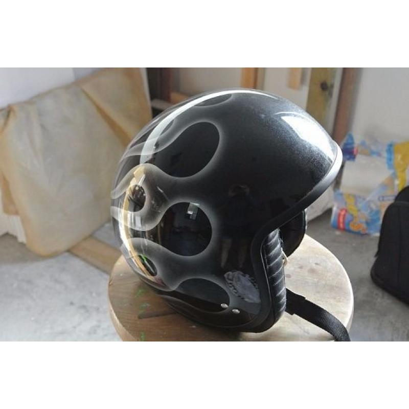 DAVIDA JET OPEN FACE FLAMED MOTORCYCLE HELMET