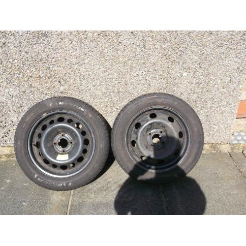 2x wheels and tyres for pgt 207/208