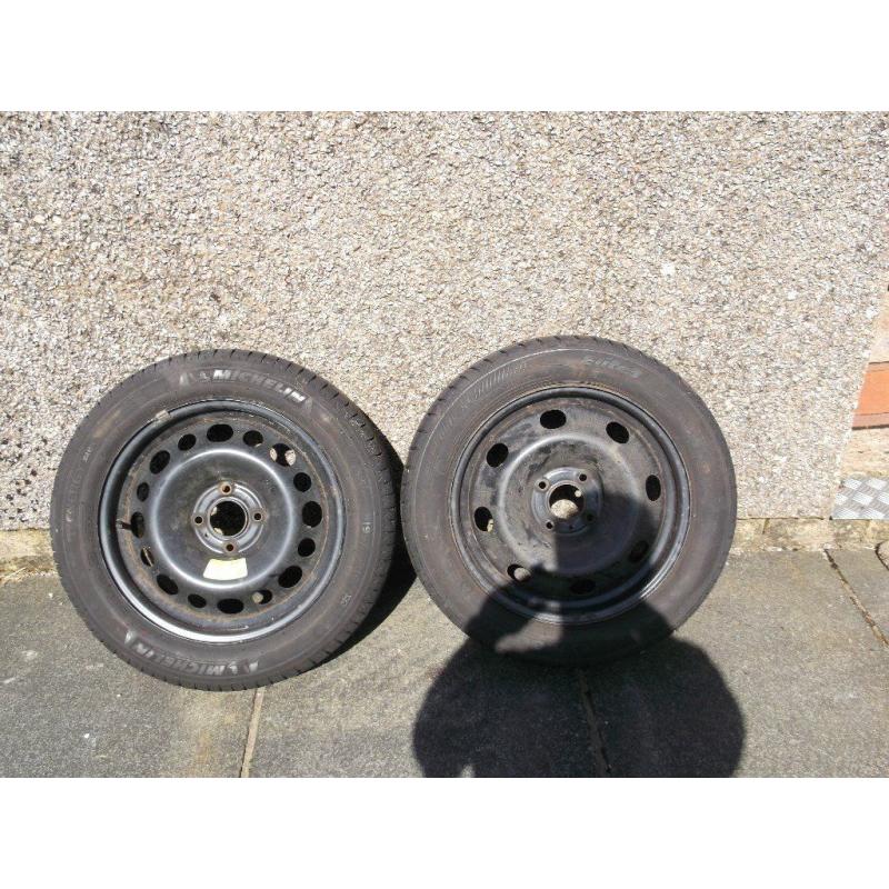 2x wheels and tyres for pgt 207/208