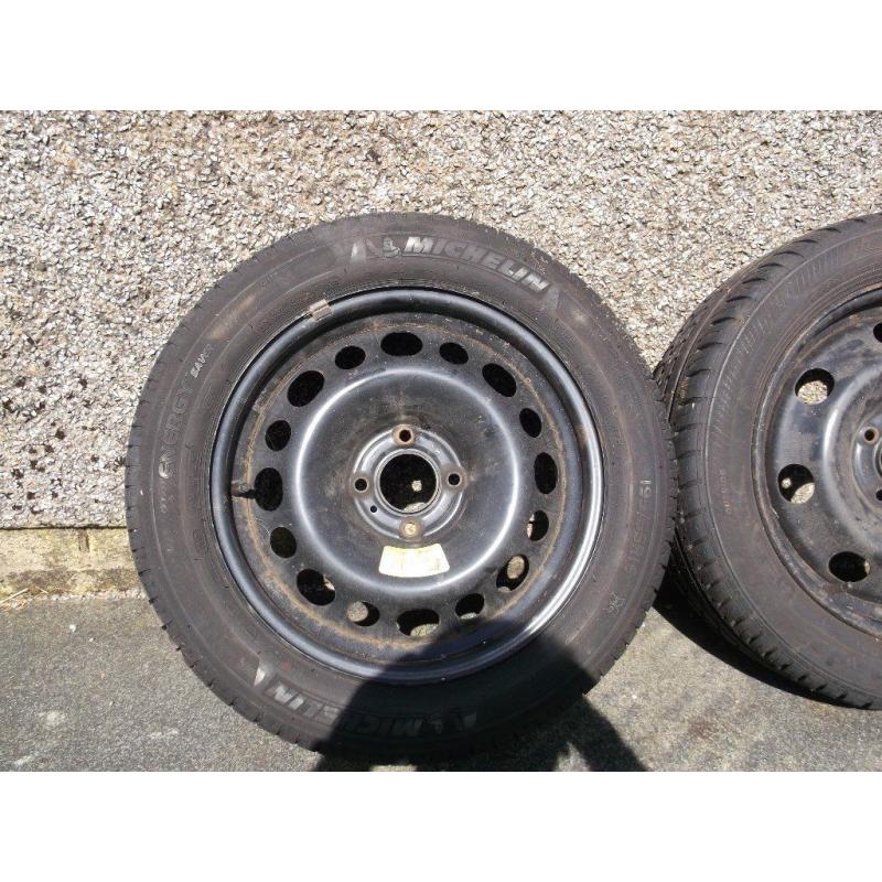 2x wheels and tyres for pgt 207/208
