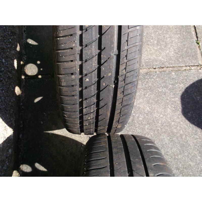 2x wheels and tyres for pgt 207/208