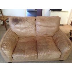 2 piece set. 2 seater + 3 seater Leather sofas