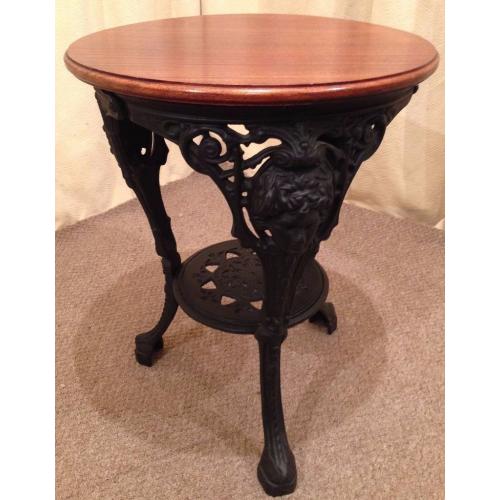 Cast Iron Pub Table - Occasional Table - Lamp Stand - Plant Stand - Heavy Quality Table
