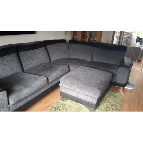 5-Seat Corner Sofa with Stool