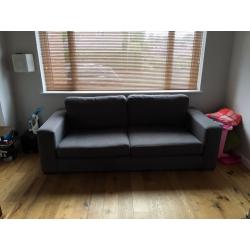 Grey 4 seater fabric sofa