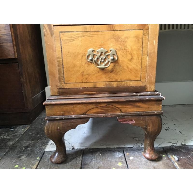 Vintage wooden kneehole desk.