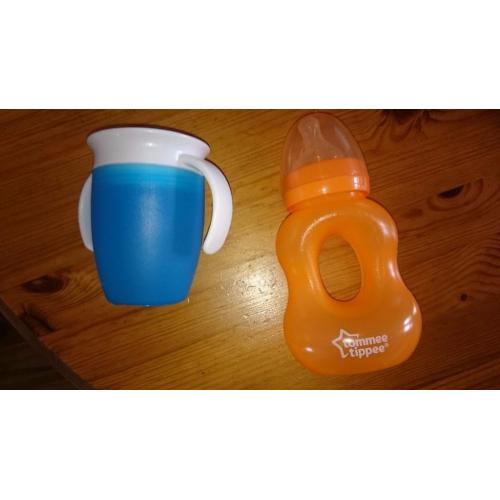 Easy drink feeding cup & Bottle Hardly Used Fully Sterilised