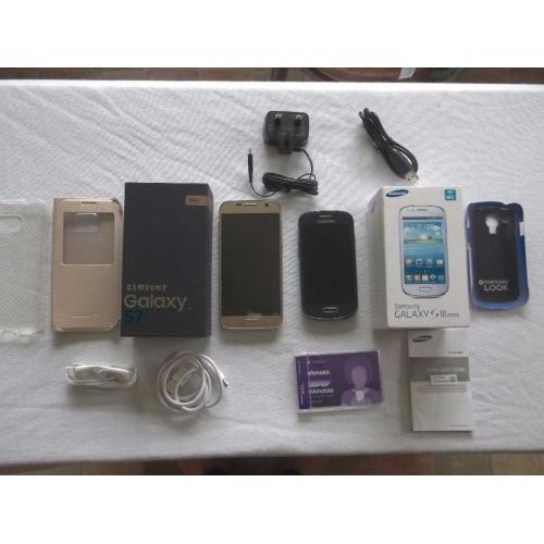 Samsung Galaxy S7 Gold Platinum 64GB Memory Unlocked To All Network And Samsung Galaxy S3 Mini